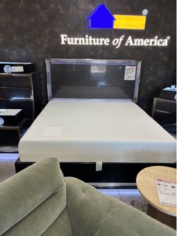 Queen size bed frame with mattress