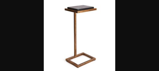 Napa Home & Garden Winston Accent Table - Black Iron & Marble End Table