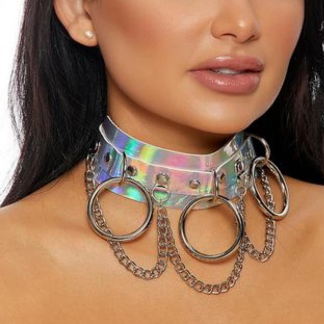 Holographic Ring Choker | Rave Festival