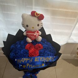 Hello Kittie Eternal Roses Bouquet 