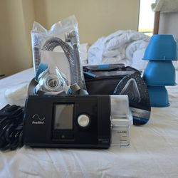 Resmed Airsense 10 CPAP Machine, New Tubing, Masks, Filters. Carrying Case