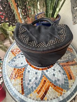 Cleobella Black Leather Studded slouchy backpack