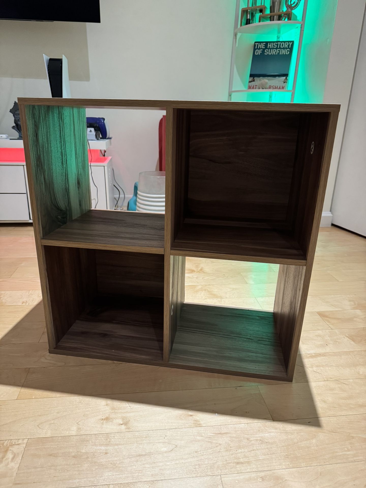 Modern 4-Cube Wood Storage Shelf