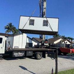 Sheds Relocated, Movemos Casita De Patio Container Rv Trailer Crane 