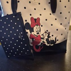 Kate Spade X Disney Minnie Mouse Large Tote Bag w/matching Wallet