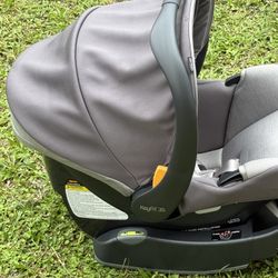 Chicco KeyFit 35 Infant Car Seat Base Travel System Stroller Combo Gray