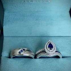 Engagement Ring and Wedding Bands