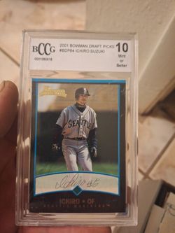 bowman autograph printed card and mint grade of 10