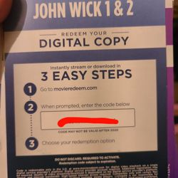 John Wick 1 & 2 Digital Codes