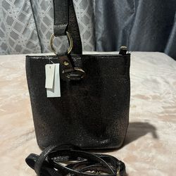 Bolsa Negra Nueva Brillosa Plateado