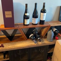 3 Wood Trapezoid Shelves