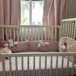 USED White Pottery Barn Elsie crib with convertible set for toddler bed $200