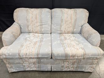 Riverside Furniture Corp. Floral Striped Two-Seater Loveseat