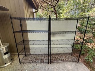 Set of Two 5 -Tier Black Metal Utility Shelving Unit