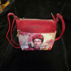 FRIDA KAHLO PURSE, Frida Picture, Red Trim