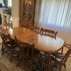 Table, 6 Chairs, Hutch 