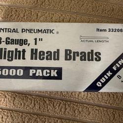 18-Gauge Slight Head Brads Nail 1” 5000 Pack Unopened  33206