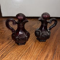 Vintage AVON 1876 Cape Cod Collection Ruby Red Cruet w/ Stopper