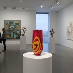 Gorgeous high-end GLASS ART VINTAGE MCM LARGE VASE MURANO ITALY 17"X 7" High-End Thick Vintage Art Glass Amazing Craftsmanship and Quality!