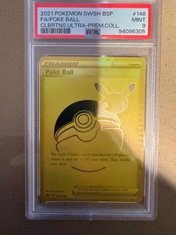 2021 Pokémon Celebrations Ultra Premium Collection Gold Poké Ball Promo #SWSH146 graded PSA 9 (Mint)