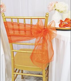 Orange Sheer Chair Bow