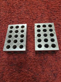 Machinist 1 2 3 blocks with threaded holes