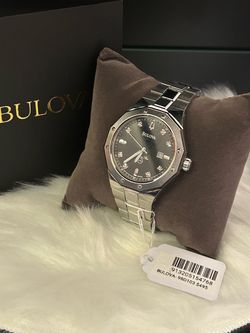 Bulova 98D103 Diamond Dial Stainless Steel Watch