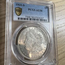 1921-S Morgan Silver Dollar PCGS AU58