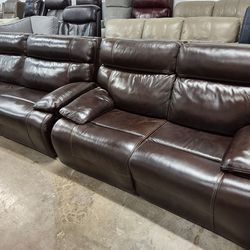 Bowen 2pc Italian Leather Sofa Set