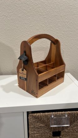 Drink or Beer Acacia Wood Caddie - New