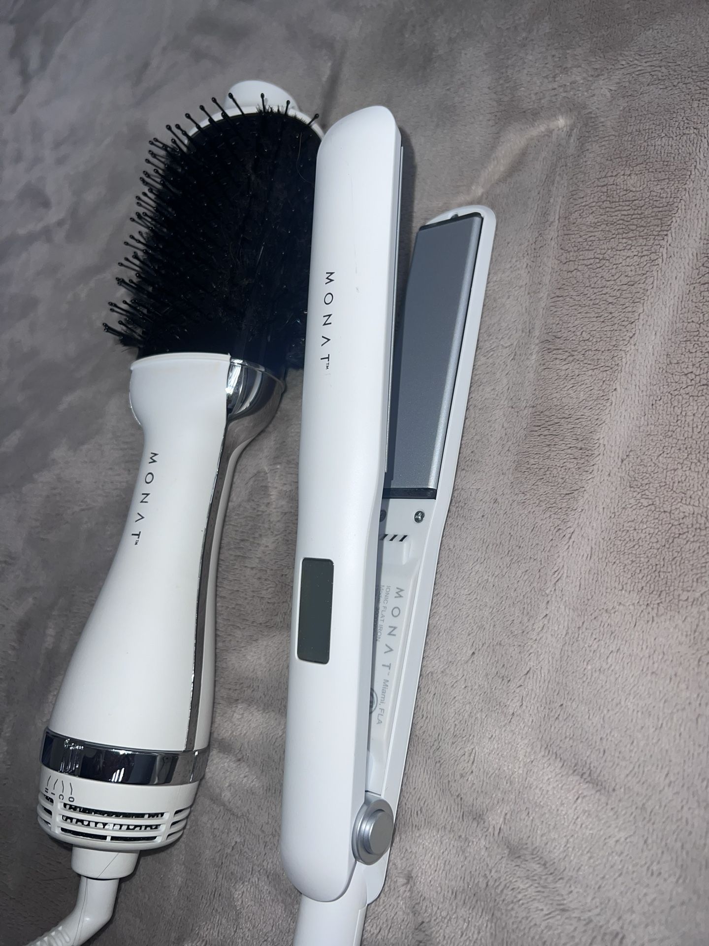 Iron and Blow dryer (used 3 times) perfect condition 