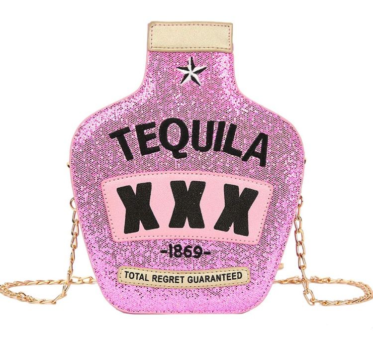 Novelty Tequila Crossbody Bag for Women Bottle Shaped Shoulder Handbags Elegant Evening Purse for Girls