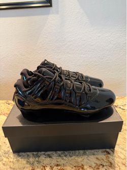 Nike Air Jordan 11 Low TD Patent Black Football Cleats IQ8113-001 Men's Size 10.5 Brand New