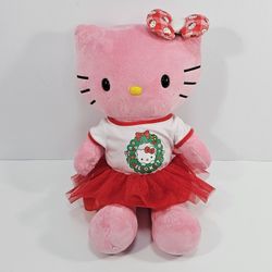 Build-A-Bear 2023 Sanrio Holly Jolly Hello Kitty in a Holiday T-Shirt & Skirt