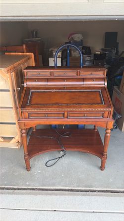 Antique-Style Wooden Secretary Desk