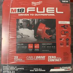 Milwaukee 2772A-21 M18 Fuel Drain Snake Drain Cleaner with Cable-Drive