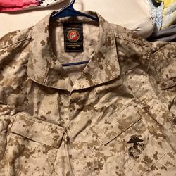 Marine Corps Camouflage Top For Desert Tan Color