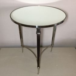 🔥French NICKEL Square-Leg TABLE🔥with Mirror Top, EXCELLENT condition🔥$250 (originally $1,500)🔥Easy Meet-up at Mother’s Market!