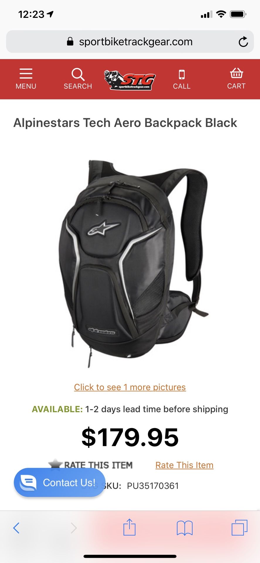 Alpine stars motorcycle backpack