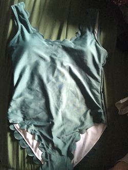 Scallop Bathing Suit Light Green