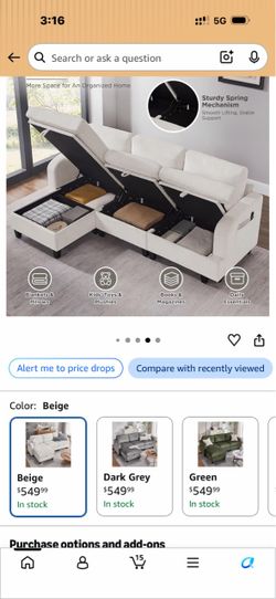 Cloud Sectional Couch w/Storage,L Shaped Sofa for Living Room,Beige