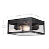 Light Modern Matte Black Outdoor Ceiling Light Flush Mount Light with Clear Glass Shade