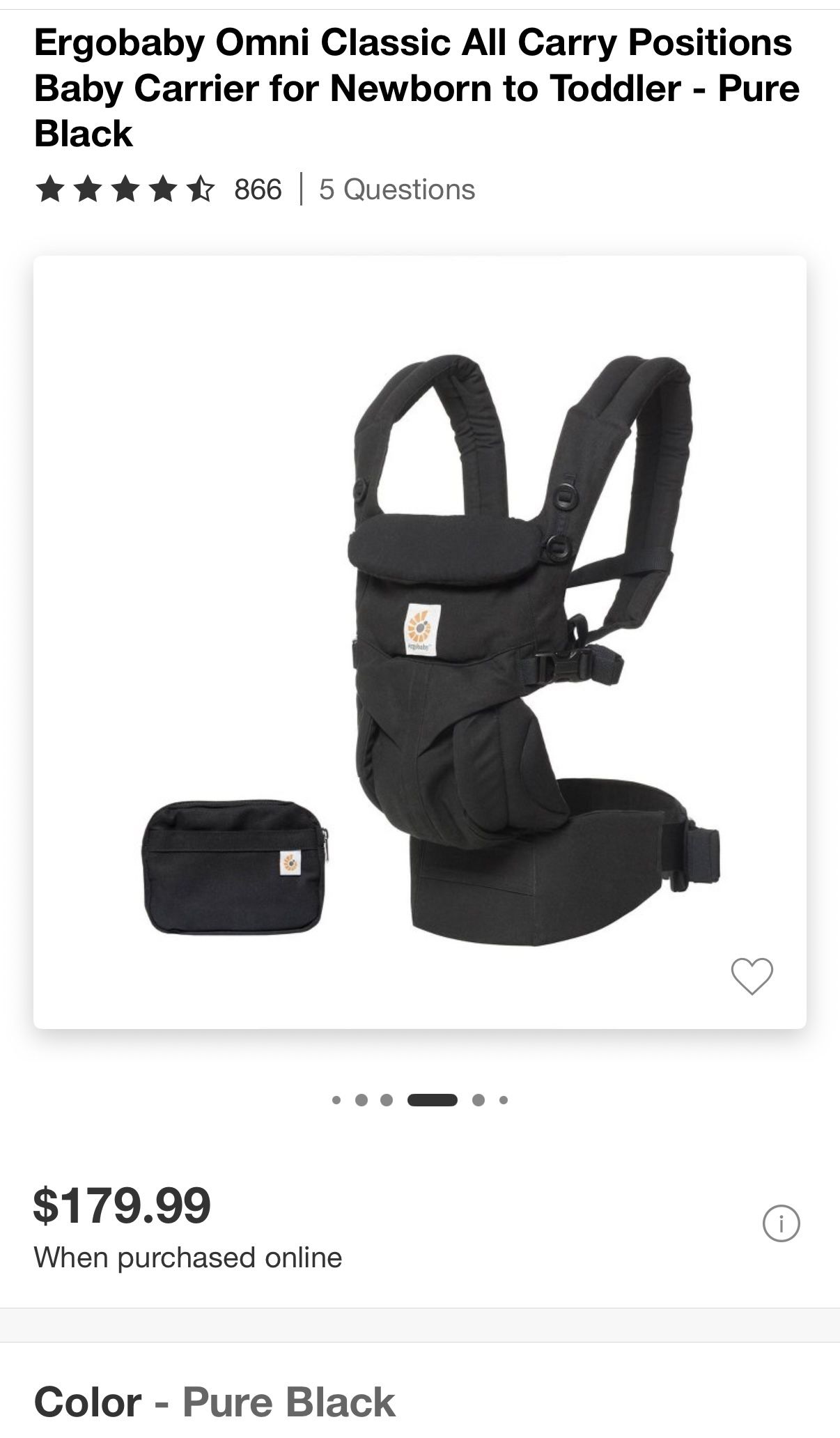 Ergobaby Baby Carrier Omni Black