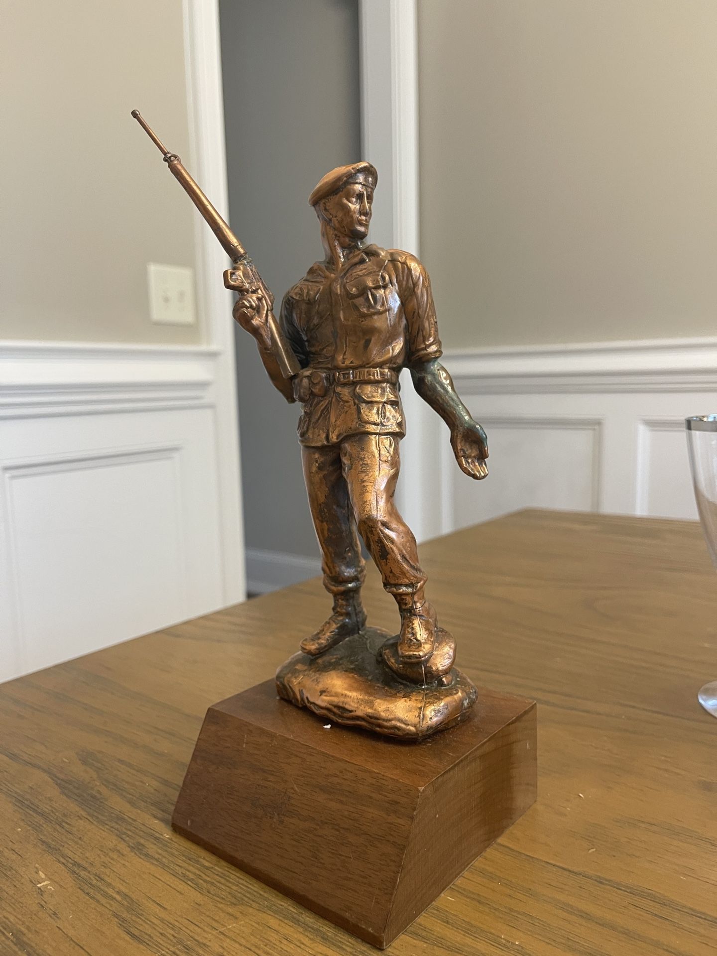 VINTAGE U.S Air Force Security Brass Statue commemorates one of its heroes