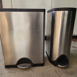 Simple Human Brushed Stainless steal Trash Can