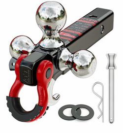 Trailer hitch Tri-ball mount with hook and pin