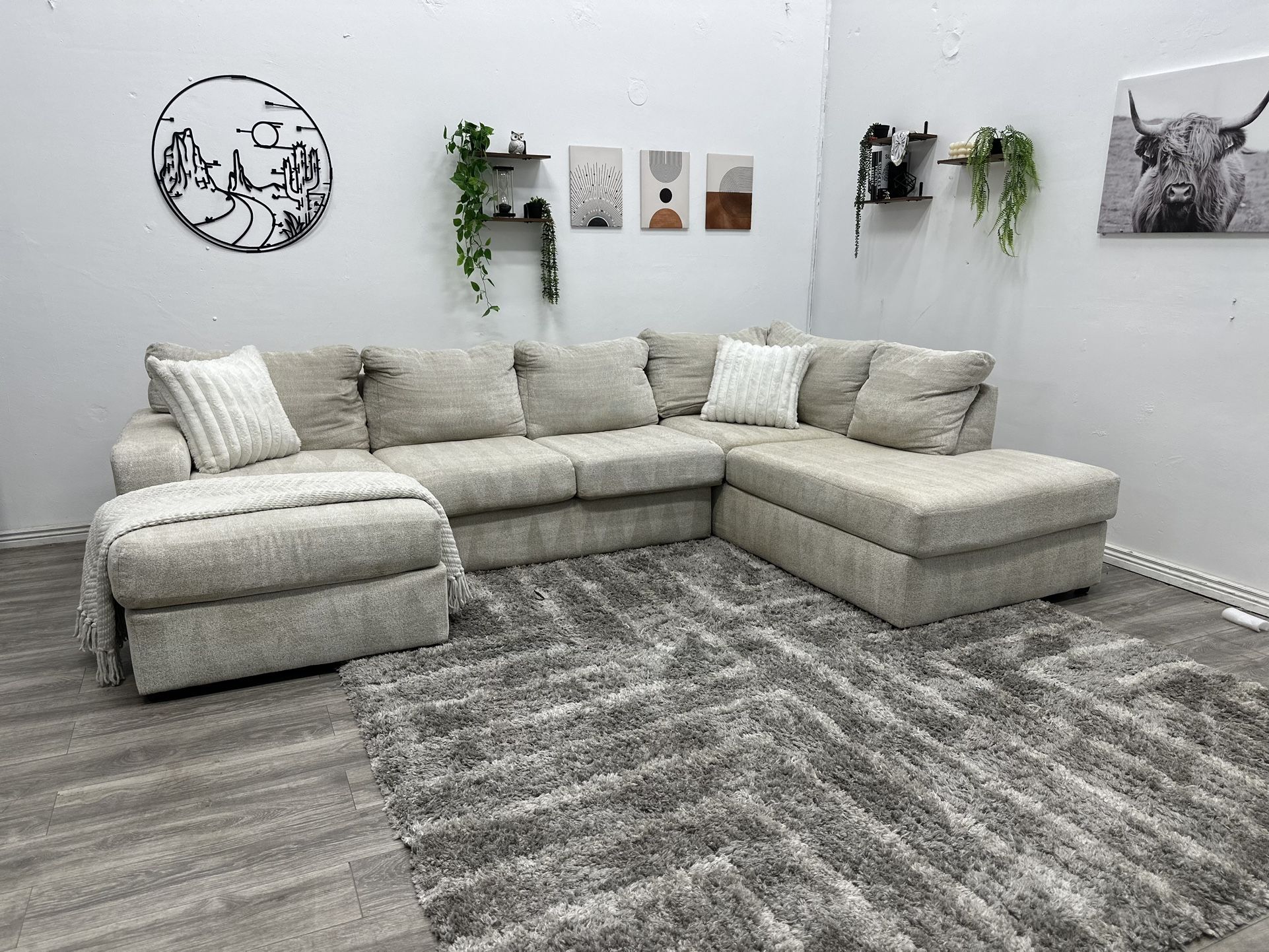 Cream Sectional Couch - Free Delivery