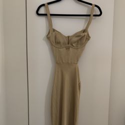 Beginning Boutique Gold Long Dress, Size 0 brand new with tags