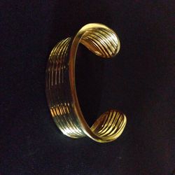 Gold Over Sterling Cuff Bangle Bracelet 