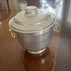 Vintage Hammered Aluminum Ice Bucket